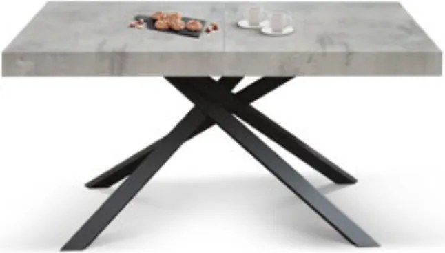 Masă Tifany extensibilă BLAT GRI CIMENT - 95 cm / 90 cm / 77 - NEGRU