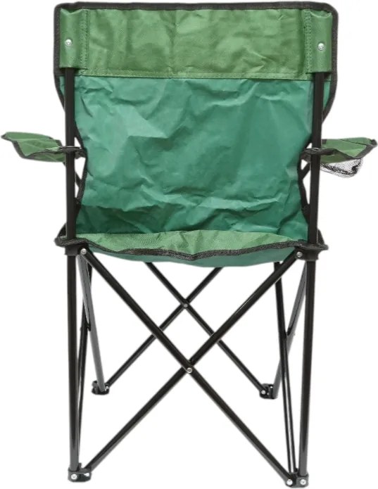 Scaun Camping Pliabil Verde cu Suport Pahar, Husa Transport, Structura Metalica 50x80x80cm Verde