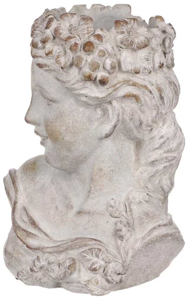 Cap de femeie din beton Bysta, diametru 23 cm, 23x 17 x 30 cm