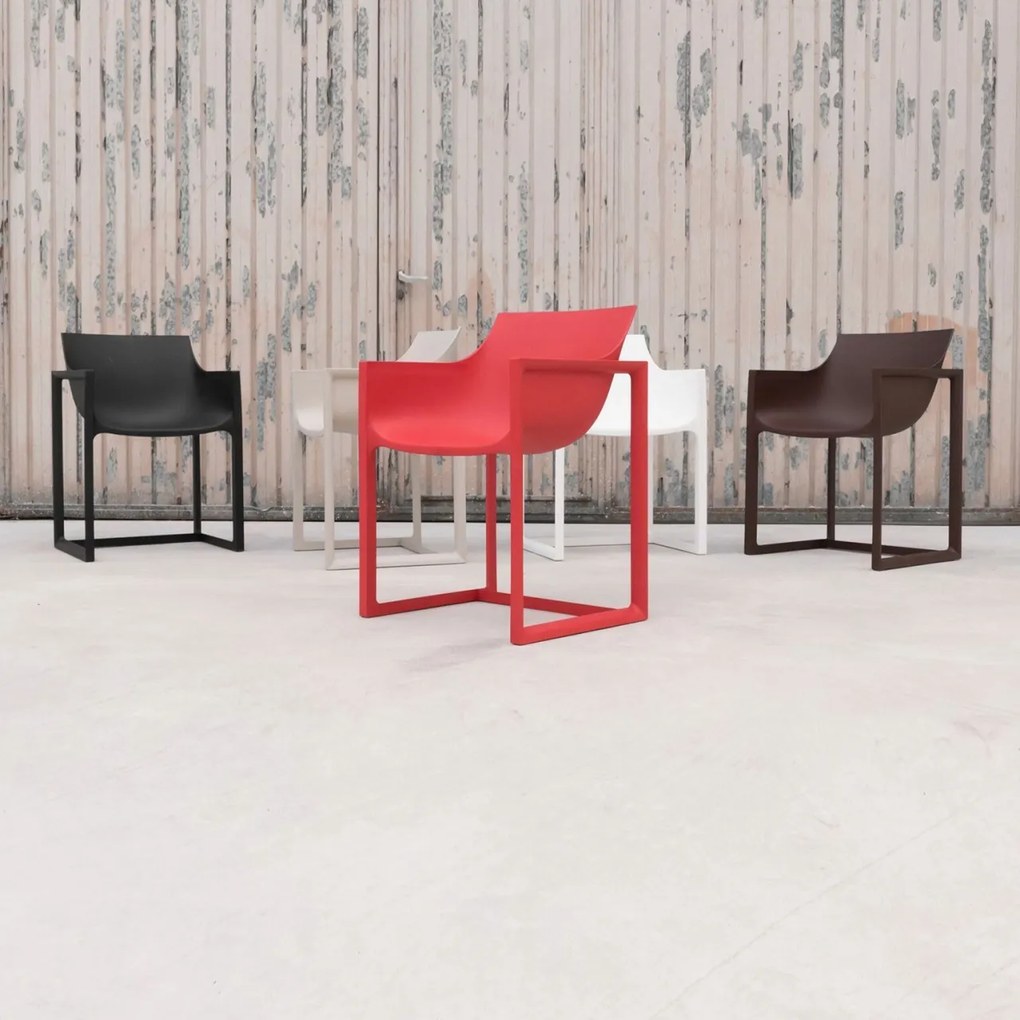 Scaun design modern interior / exterior WALL STREET rosu Vondom 65006