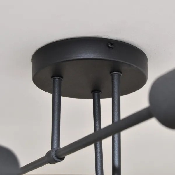 LED Lustră aplicată CAMBRIDGE 6xE27/8W/230V neagră