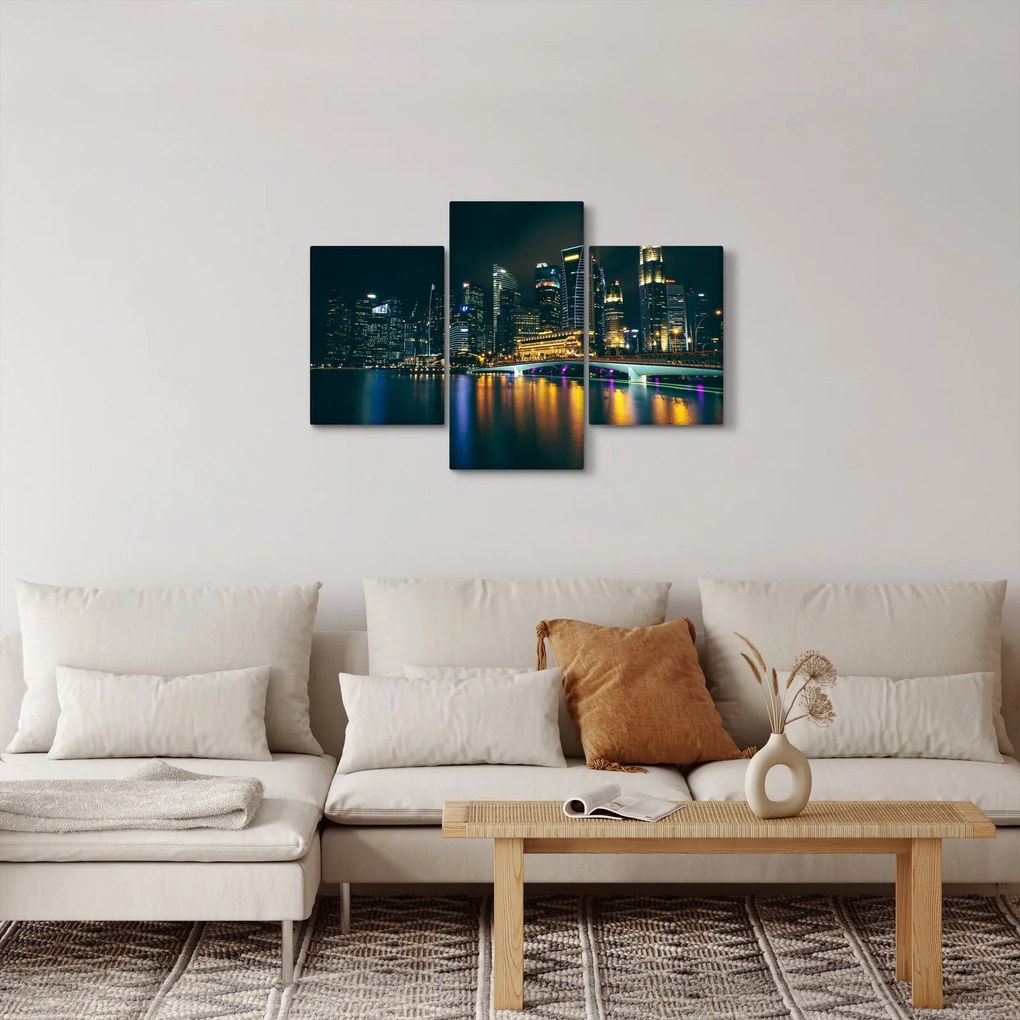Tablou - Singapore noaptea (90x60 cm)