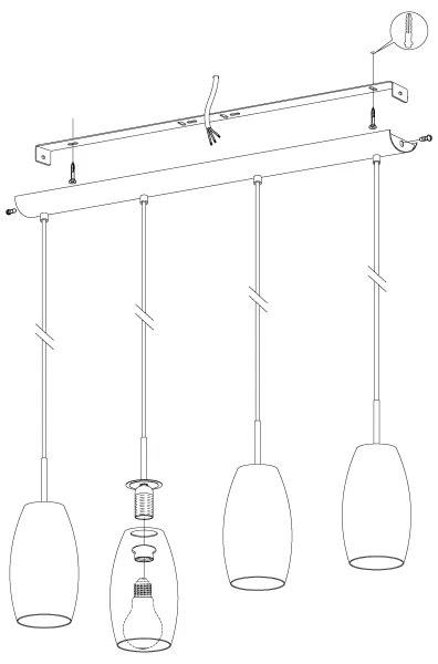 Eglo 97587 - Lustră pe cablu BATISTA 3 4xE27/40W/230V