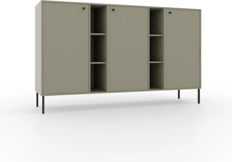 Comodă cu doua usi, 156x41x95cm, Tili System, ADRK Furniture (Culoare: Eucalipt / Eucalipt)
