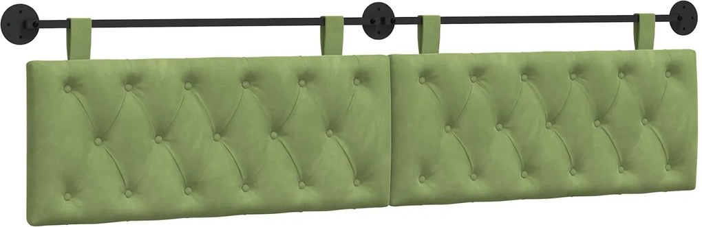 vidaXL Cap de pat suspendat Verde deschis 210 x 55 x 7 cm Catifea