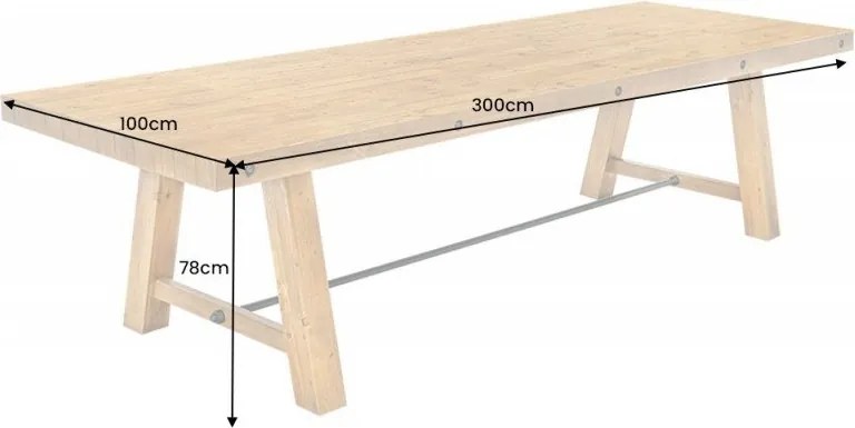 Masa design industrial vintage Finca 300cm Pin