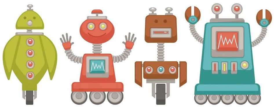Tapet autoadeziv familie de roboți