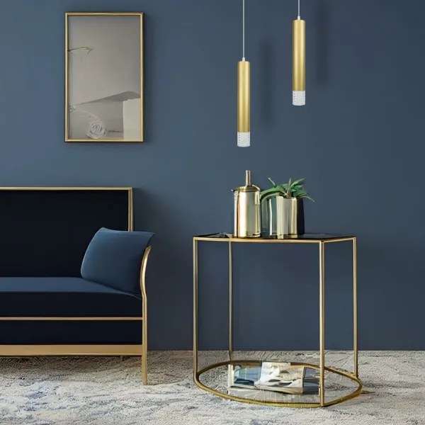 Lustră pe cablu TUBI 1xGU10/8W/230V auriu