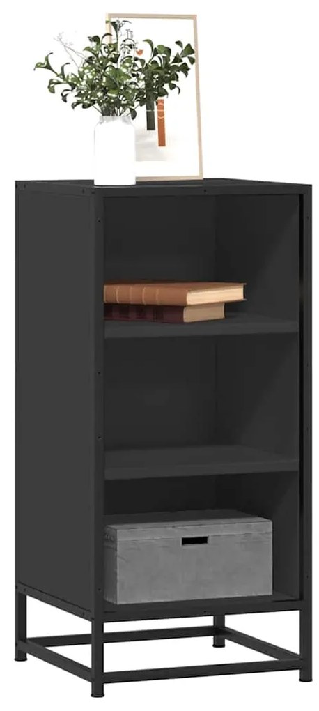vidaXL Dulap, negru, 35,5x35x76 cm, lemn prelucrat și metal