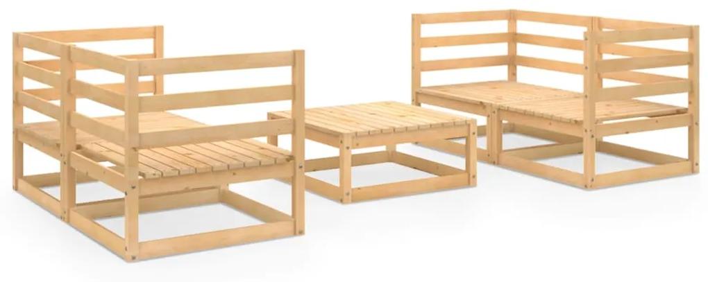 3075254 vidaXL Set mobilier de grădină, 5 piese, lemn masiv de pin