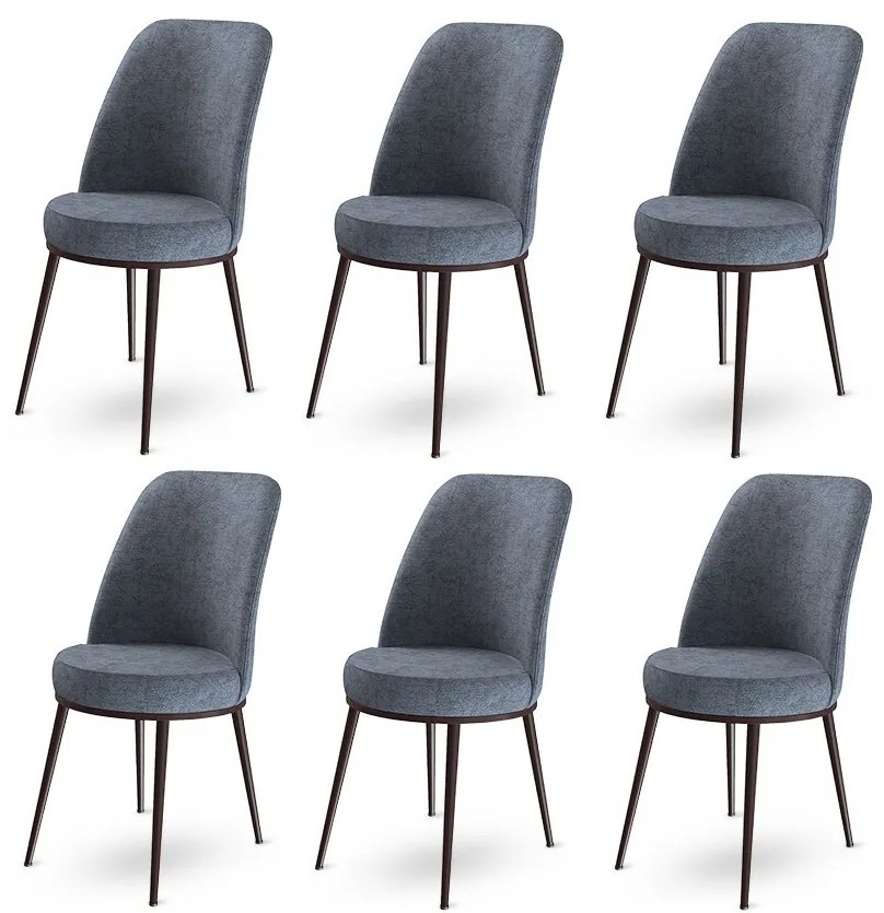 Set de scaune de sufragerie Dexa Fum and Brown, 6buc., 6 buc.