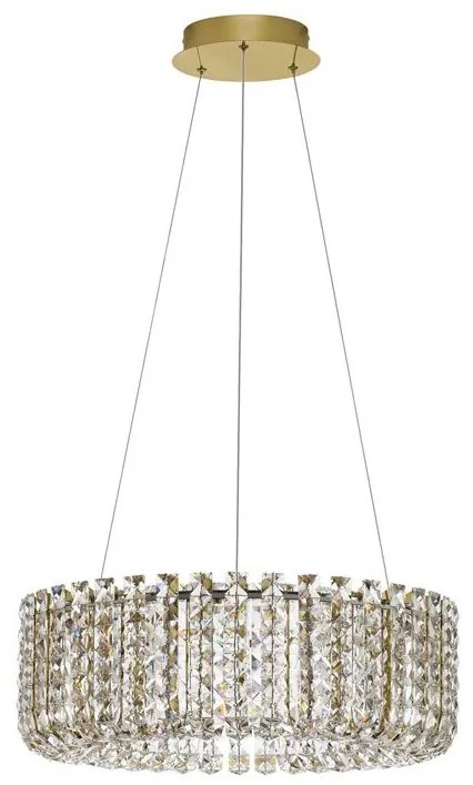 Lustra suspendata LED auriu, cristale sticla CELYSIA 60cm