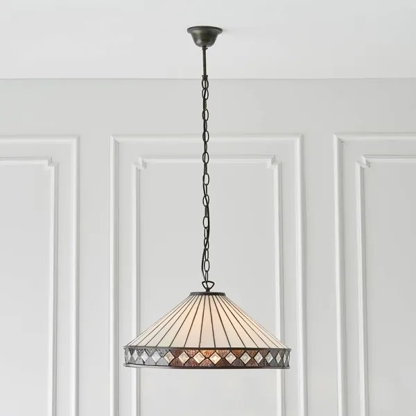 Endon 64147 - Candelabru cu lanț Tiffany FARGO, 1xE27/60W/230V, Ø 50 cm