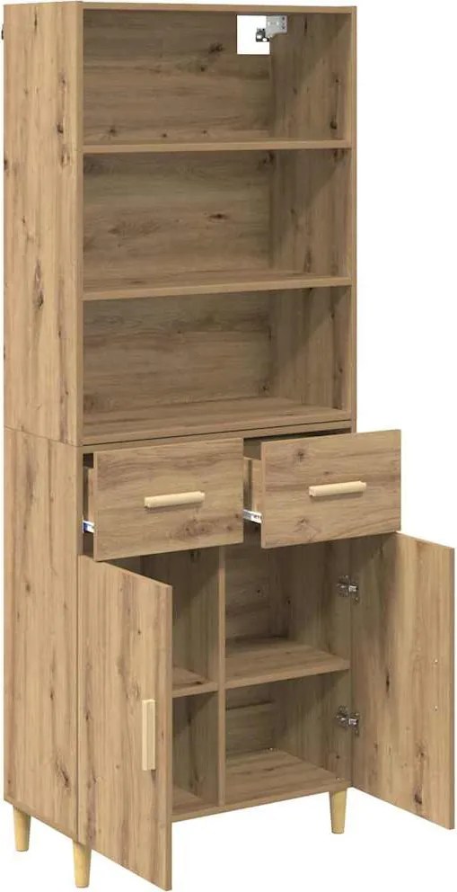 vidaXL Bufet Stejar Artizanal 69,5 x 34 x 180 cm Lemn compozit