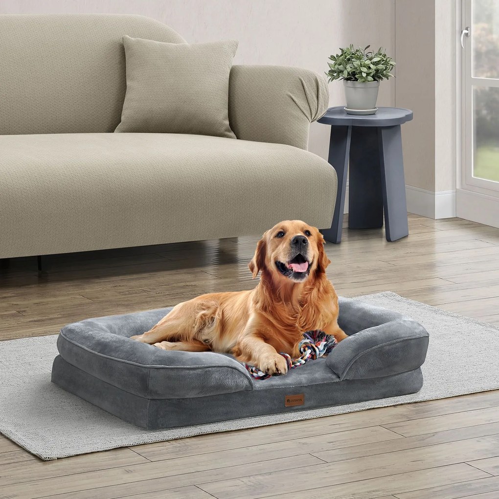 Juskys Pat pentru caini Sheena L 98 x 70 cm - gri