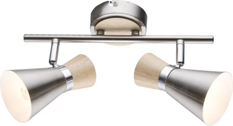 Aplica de perete / tavan cu 2 spoturi design modern Aeron nichel