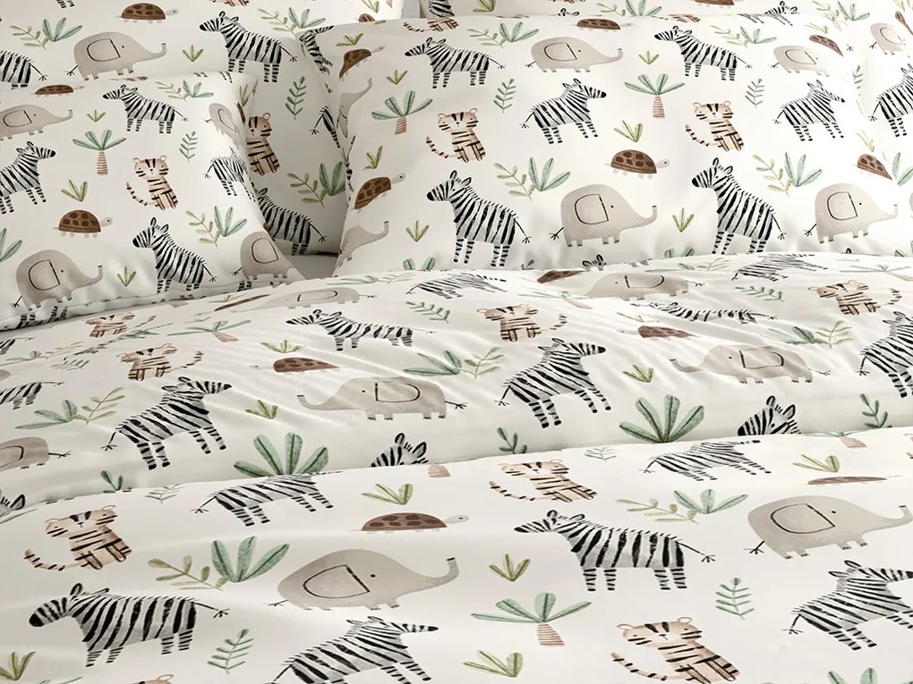 Lenjerie de pat din bumbac JUNGARI crem Dimensiune lenjerie de pat: 70 x 90 cm | 140 x 200 cm