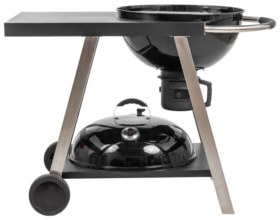 MIR709 Grătar pe cărbune cu raft și roți 56 cm