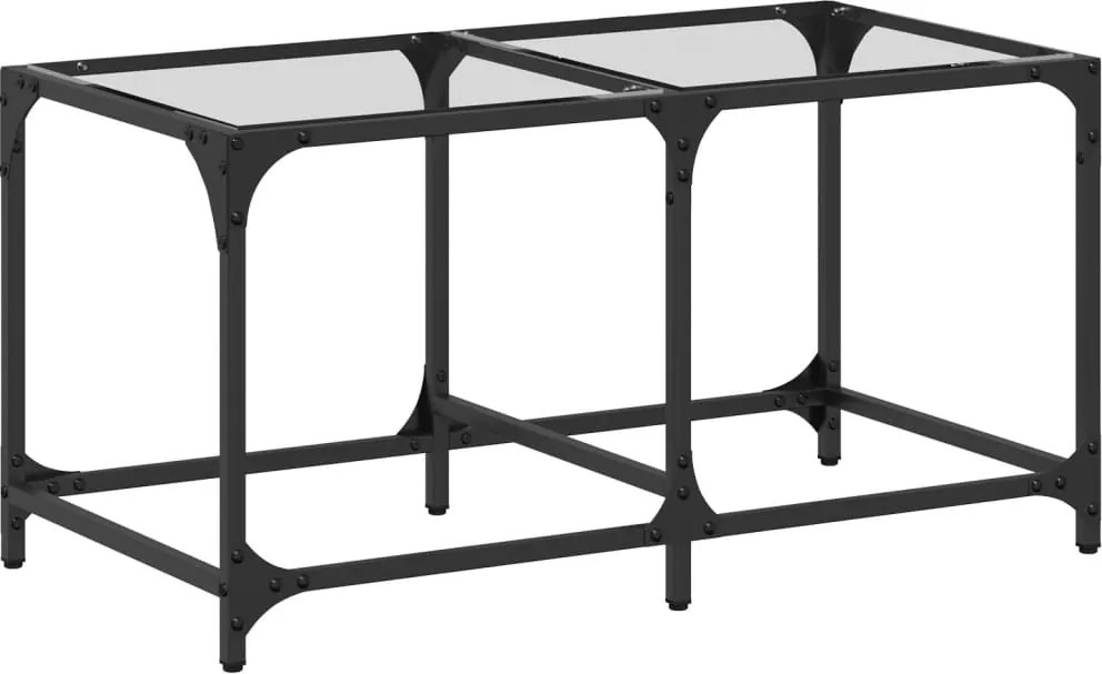 vidaXL Măsuță de cafea blat din sticlă transparentă 78,5x40x40 cm oțel