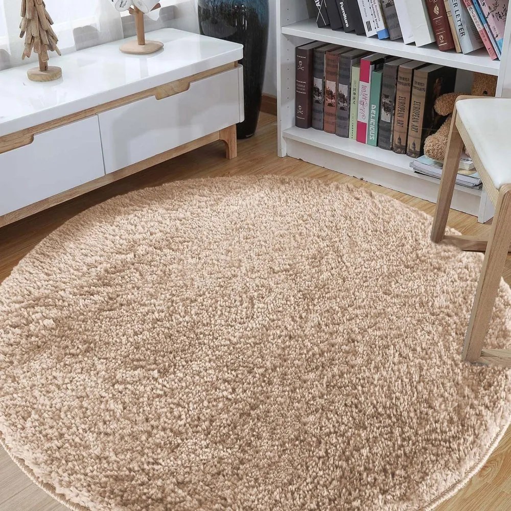 Covor rotund în culoarea caramel Lăţime: 160 cm | Lungime: 160 cm