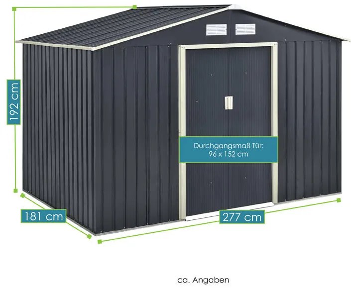 Casã de grãdinã metalicã dimensiunea XL antracit gri