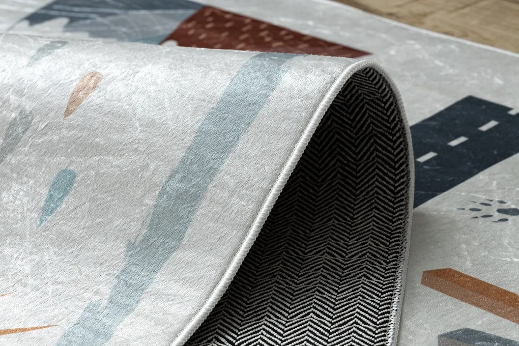 BAMBINO 46980 covor lavabil Pădure, străzi pentru copii anti-alunecare - alb / verde