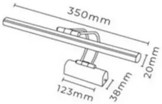 Aplică de perete Flüt 35 cm Ledli Eskitme, auriu