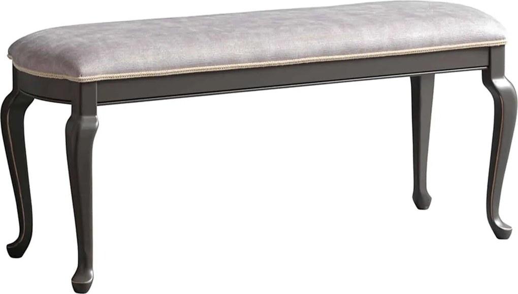 Băncuță lemn masiv gri Ambra, 120 × 52 × 80 cm