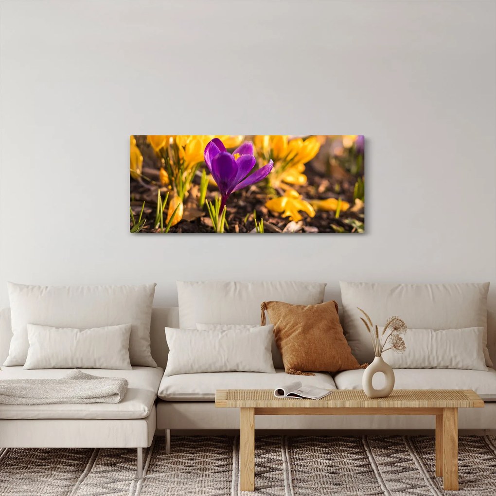 Tablou cu floare violetă (120x50 cm)