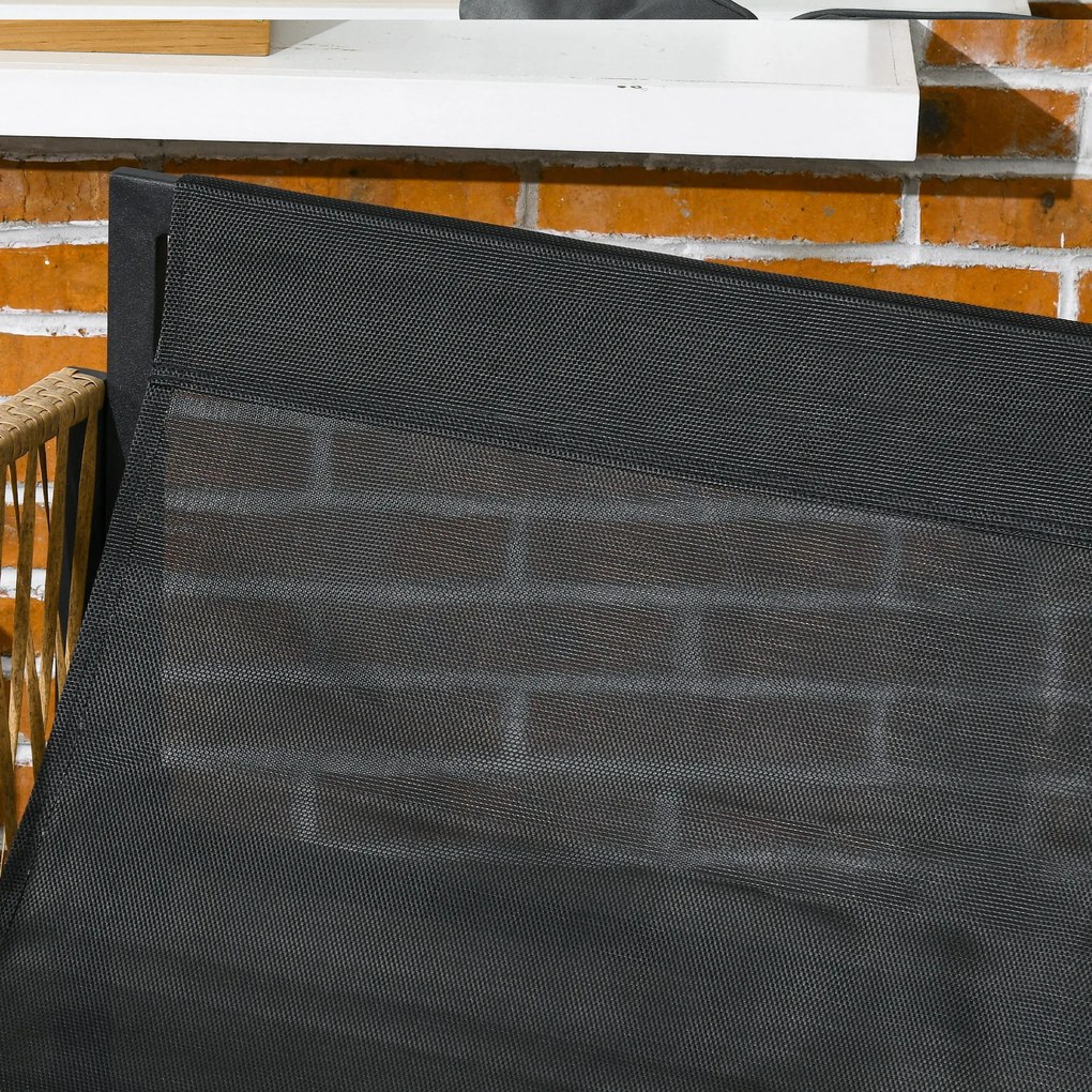 Outsunny Set mobilier grădină 4 piese canapea 2 locuri 2 fotolii și 1 măsuță blat din sticlă securizată 3 perne - gri | Aosom Romania