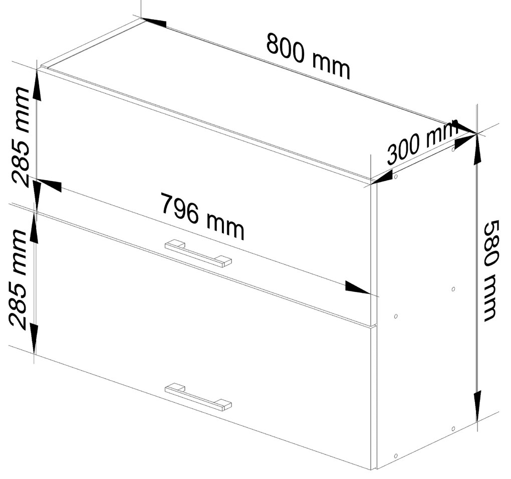 Dulap superior de bucătărie Ozara W80 G2 (alb). 1070754