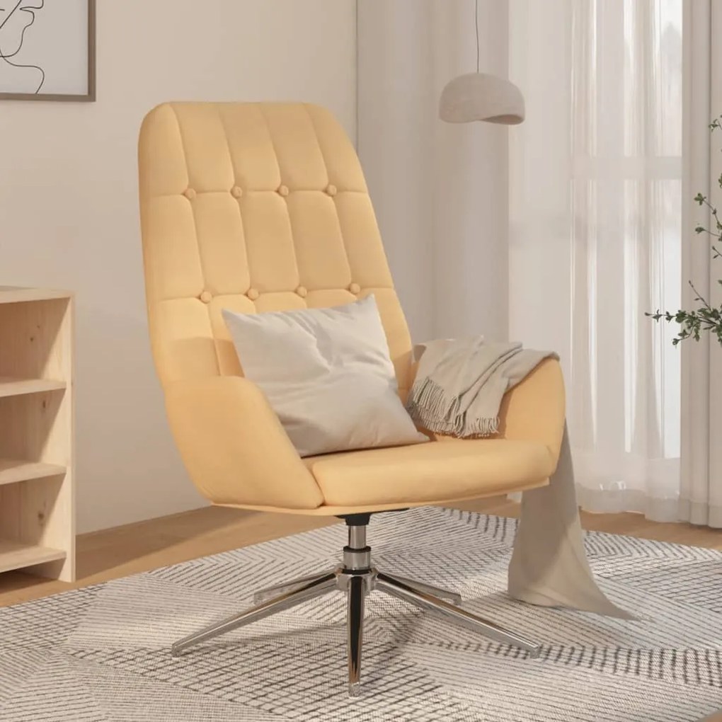 341252 vidaXL Scaun de relaxare, crem, piele întoarsă artificială