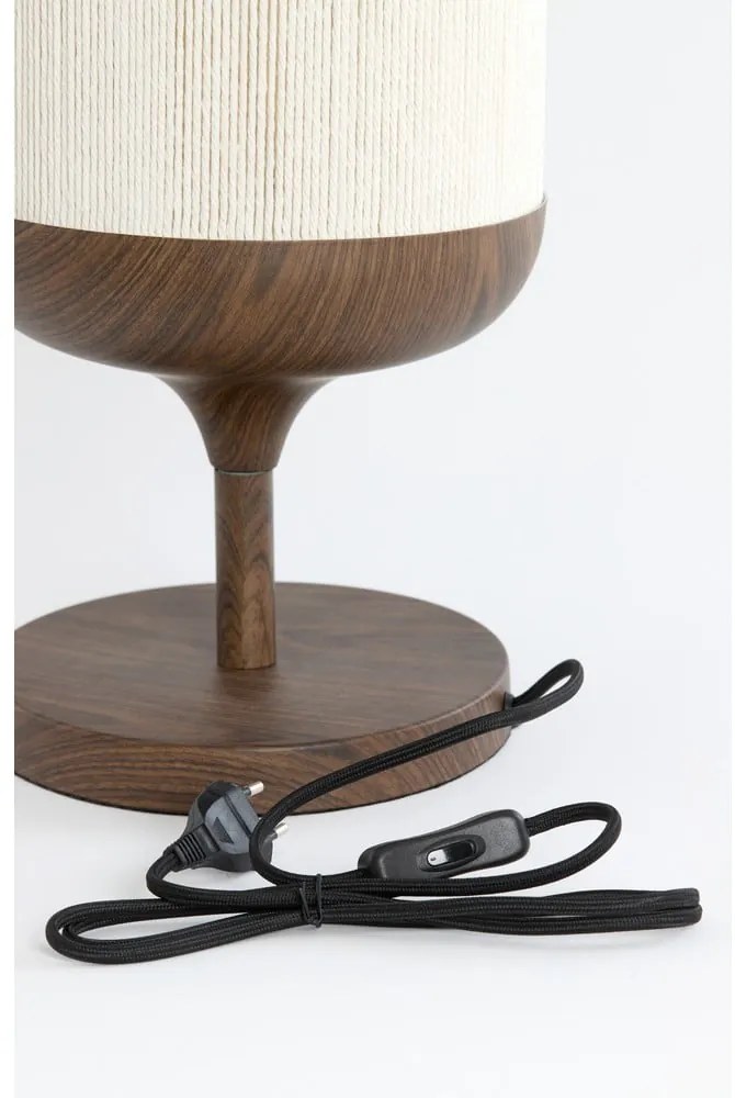 Veioză maro închis cu abajur textil (înălțime 50 cm) Dania – Light &amp; Living