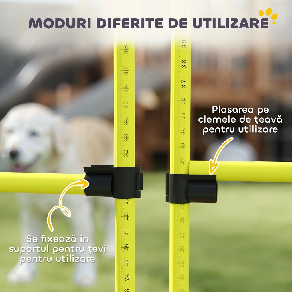 PawHut set din 4 obstacole pentru caini reglabile pe inaltime, 99x71x95, albastru | Aosom Romania