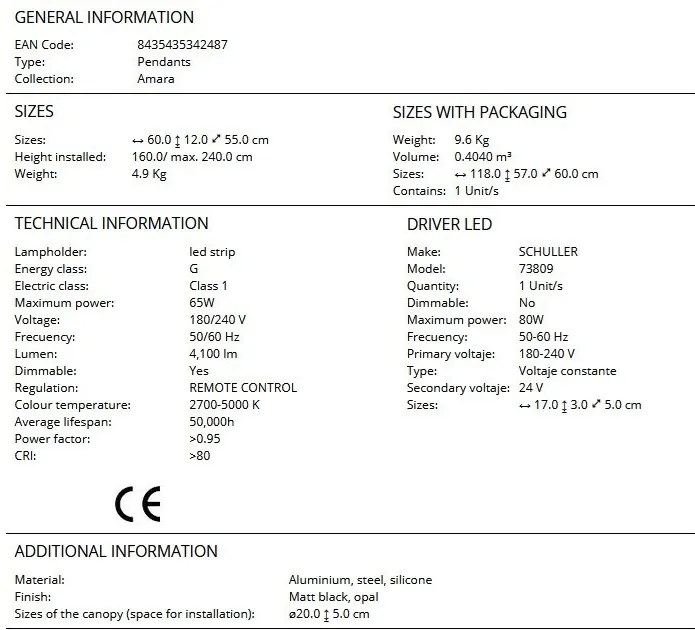 Lustra LED suspendata cu telecomanda Amara