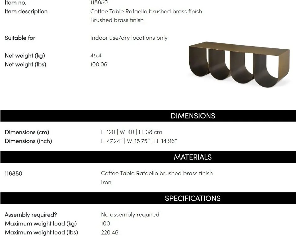 Masuta de cafea design LUX Rafaello