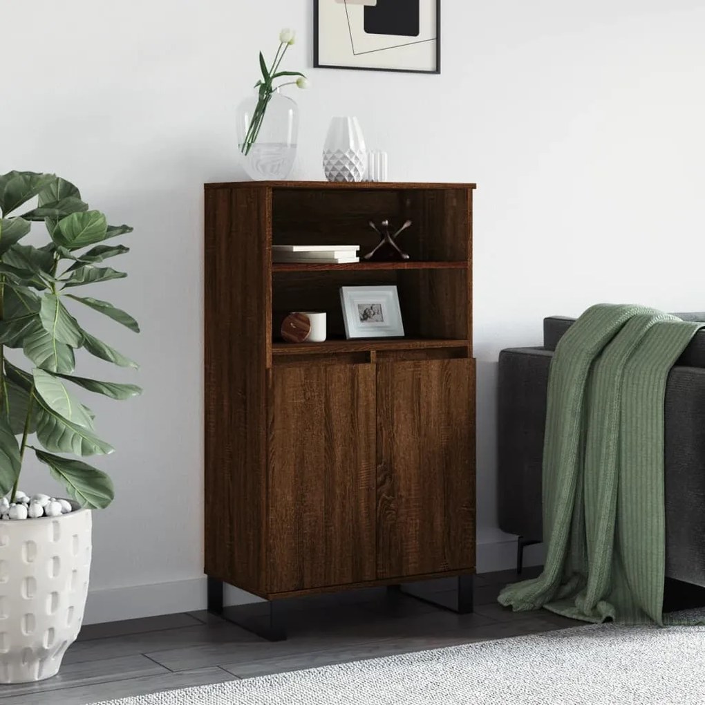 831499 vidaXL Dulap înalt, stejar maro, 60x36x110 cm, lemn prelucrat