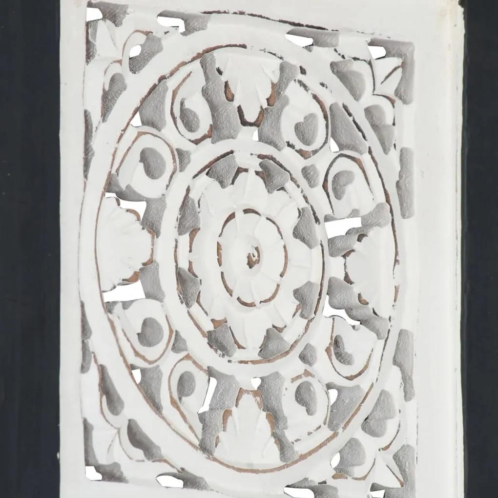Panouri perete sculptate manual, negru alb, 40x40x1,5 cm, MDF 1, Alb si negru, 40 x 40 x 1.5 cm