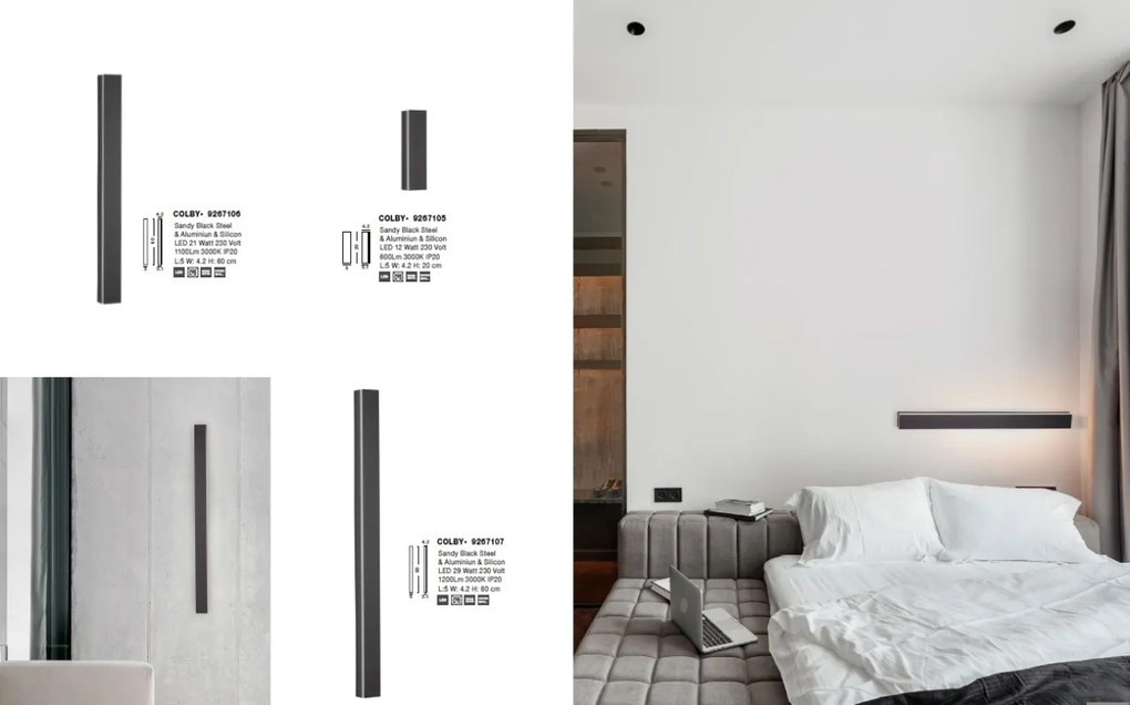 Aplica LED de perete design ambiental COLBY 21W