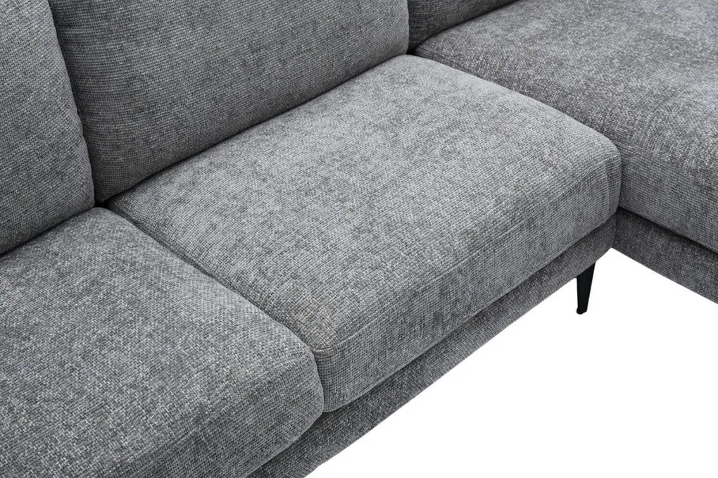 Coltar cu sezlong dreapta, Tesatura Structurata Chenille Gri, MANHATTAN 295cm