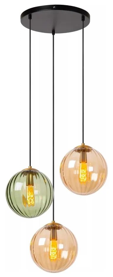 Lustră pe cablu Lucide 45493/03/33 MONSARAZ 3xE27/40W/230V verde/bej