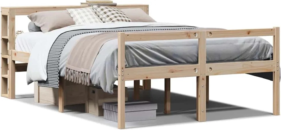 vidaXL Cadru de pat senior cu tăblie, 160x200 cm, lemn masiv pin
