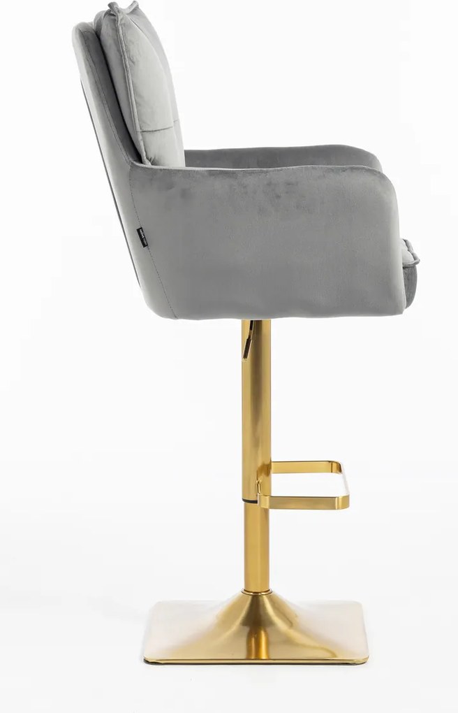 HR250KW Scaun Catifea Grafit Bază Aurie