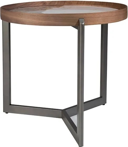 Masuta laterala deosebita design LUX Walnut-Marble