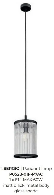 Lustra, Pendul elegant design modern SERGIO negru mat
