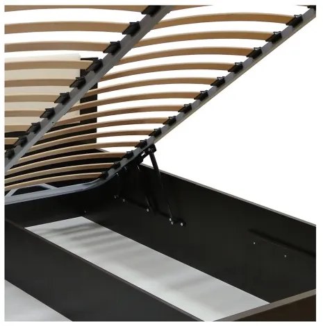 Pat Laguna 1600x2000 cu somiera rabatabila wenge cu bej
