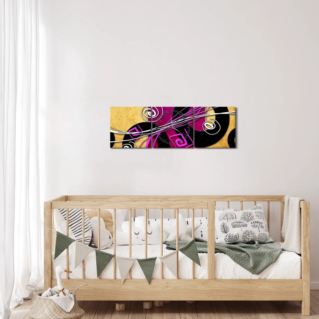 Tablou abstracției (cu ceas) (90x30 cm)