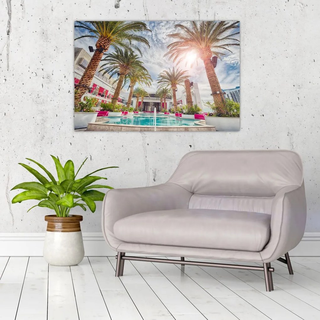 Tablou - palmier cu bazin (90x60 cm)