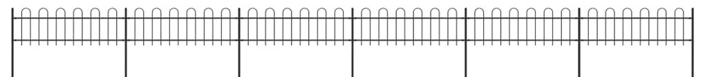 vidaXL Gard de grădină cu vârf curbat, negru, 10,2 m, oțel