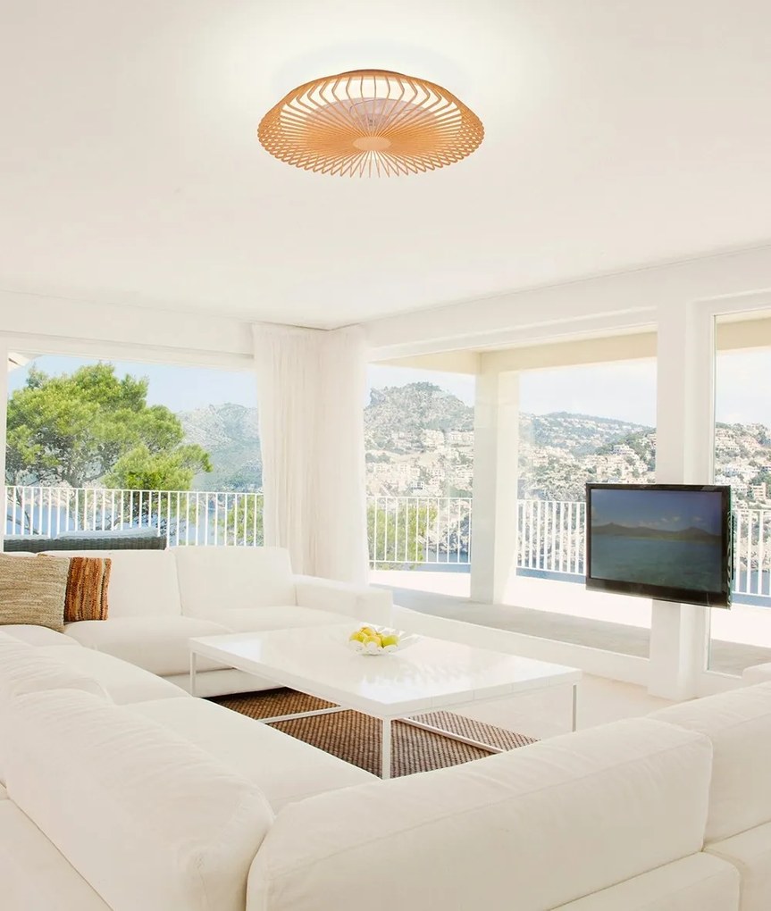 Lustra LED Smart cu Ventilator si telecomanda HIMALAYA lemn